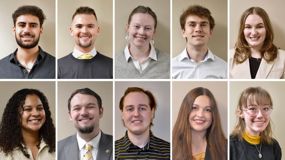 Headshots of 10 Mizzou students 