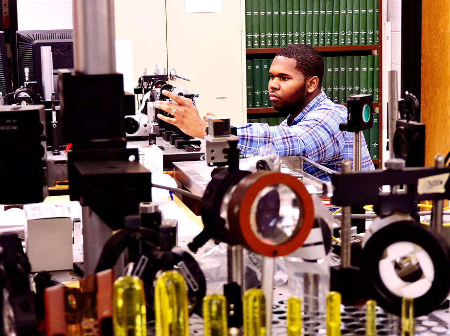 Romanus Hutchins in a lab.